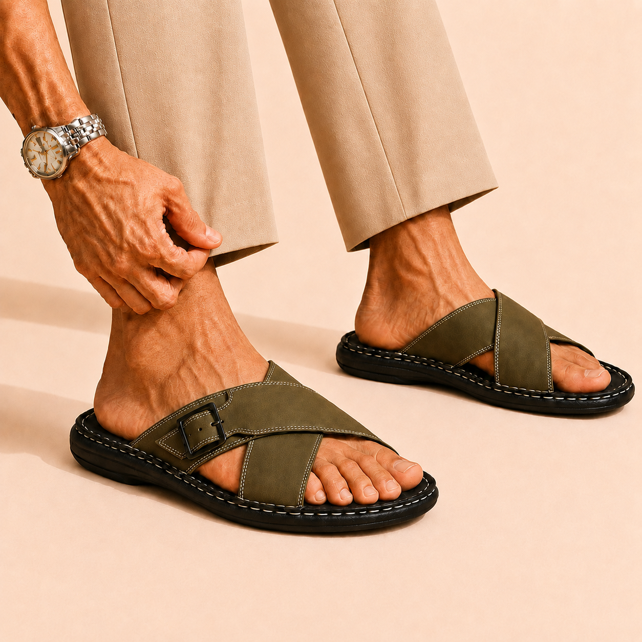 Tuscany  Seville Men’s Green Slipper – Stylish & Comfortable Ergonstyle