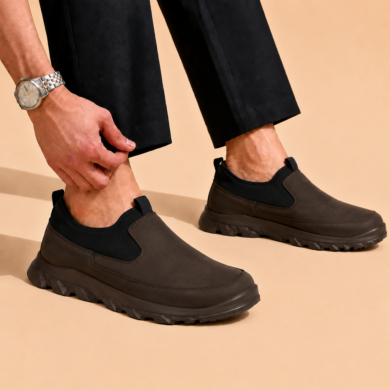 Outdoor EO-03 Men Dark Brown Casual Shoes Ergonstyle