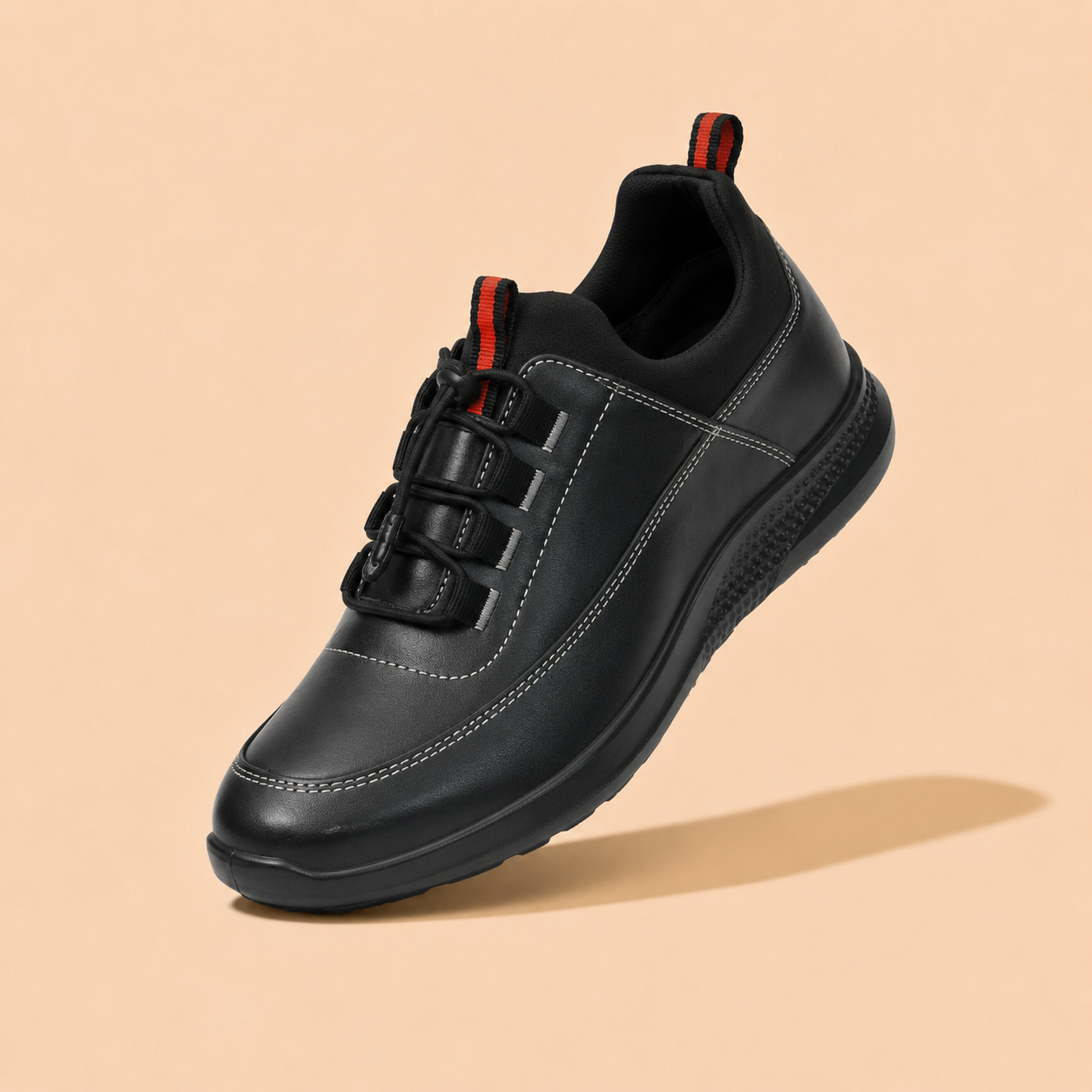 Ergon Kansas EK-04R Men's Black Lace-Up Casual Sneakers Ergonstyle