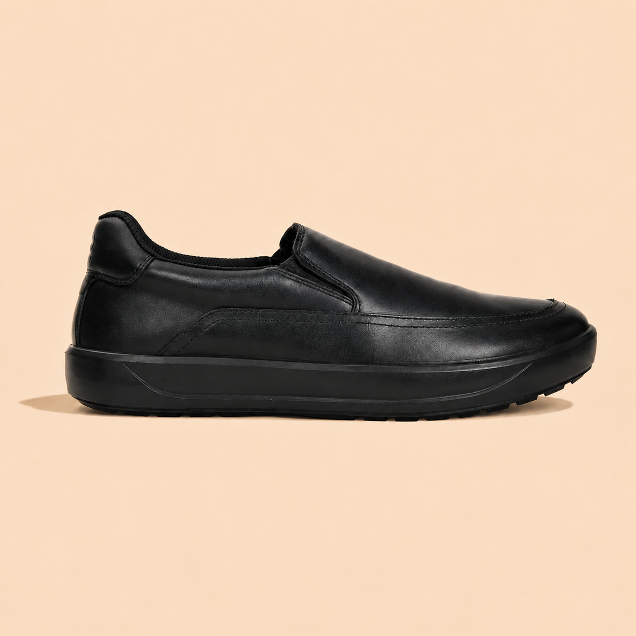 Ergon Men’s Black Leather Comfort Slip-On Shoes Ergonstyle