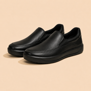 Ergon Men’s Black Leather Comfort Slip-On Shoes Ergonstyle