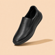 Ergon Men’s Black Leather Comfort Slip-On Shoes