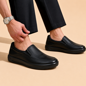 Ergon Men’s Black Leather Comfort Slip-On Shoes Ergonstyle