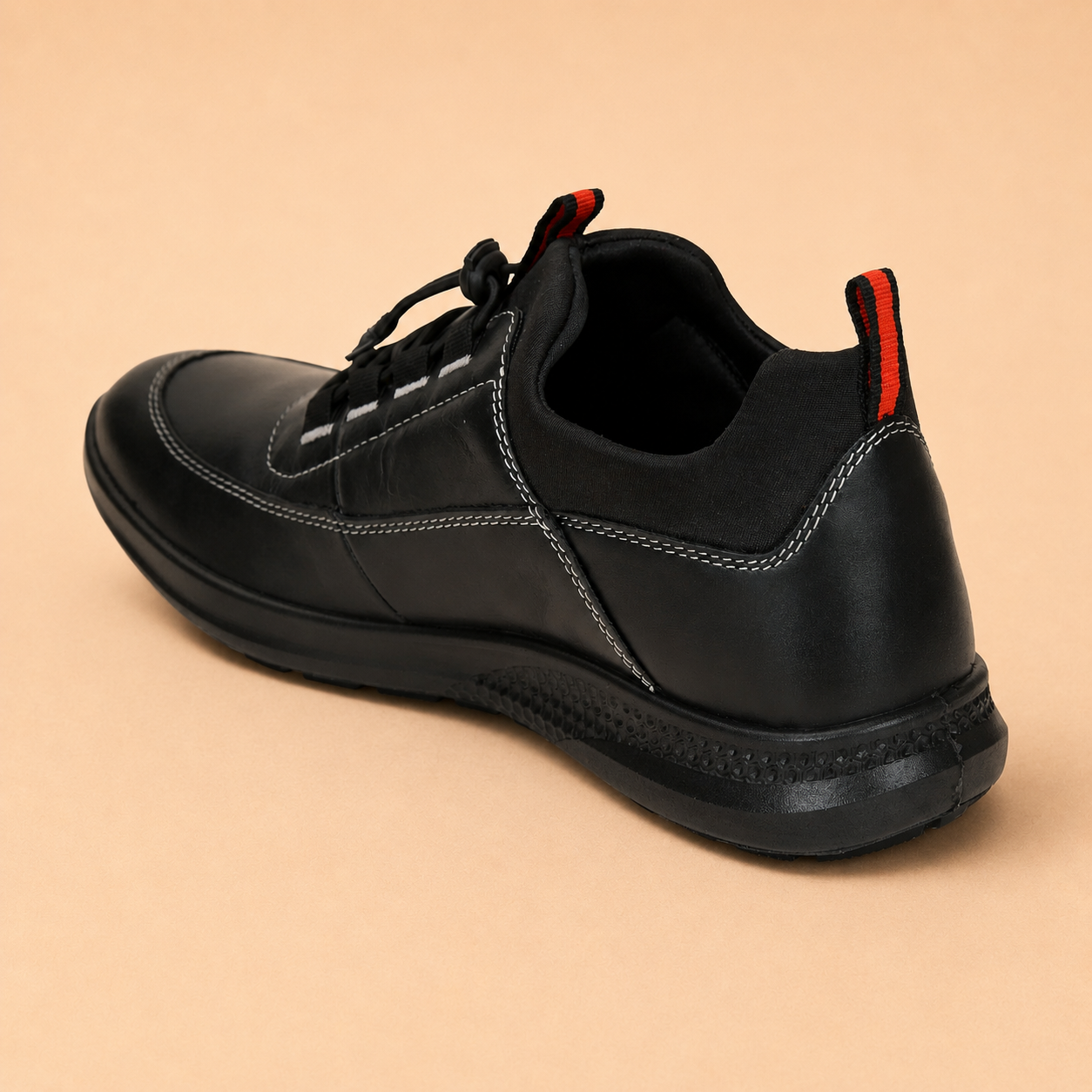 Ergon Kansas EK-04R Men's Black Lace-Up Casual Sneakers Ergonstyle