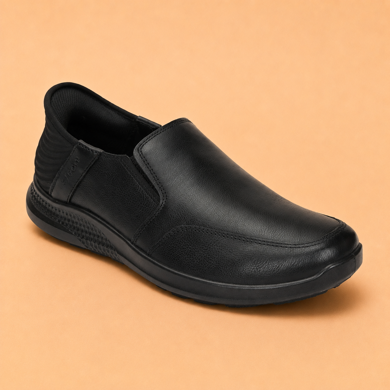 Ergon Men's Black Leather Slide Casual Shoes Ergonstyle