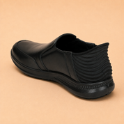 Ergon Men's Black Leather Slide Casual Shoes Ergonstyle
