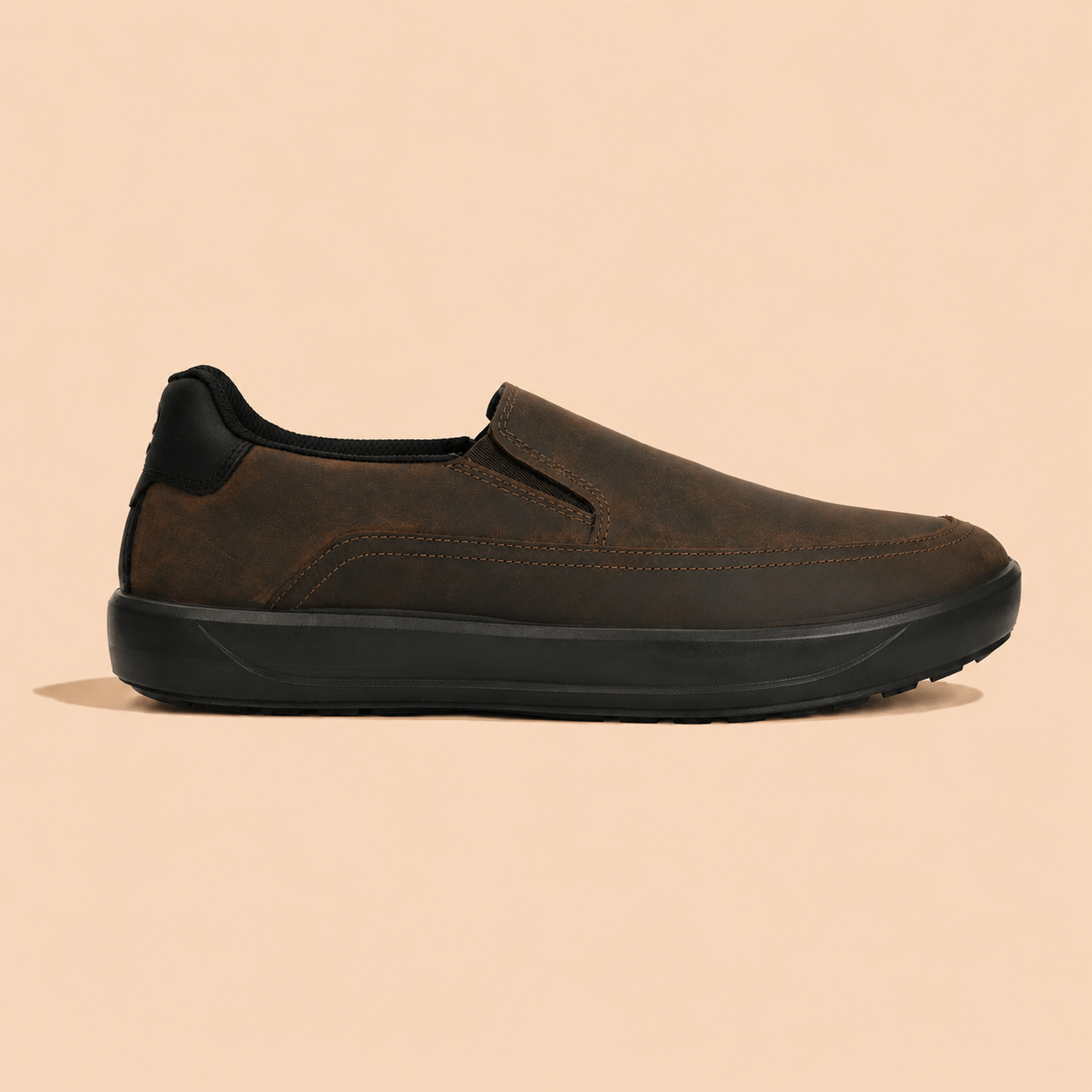 Ergon Men’s Tan Leather Comfort Slip-On Shoes Ergonstyle