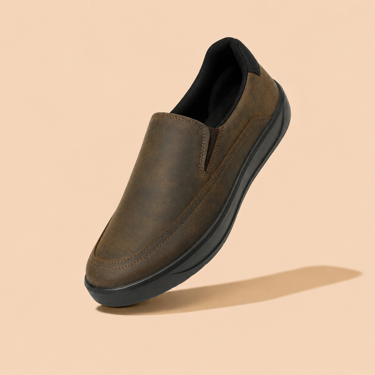 Ergon Men’s Tan Leather Comfort Slip-On Shoes Ergonstyle