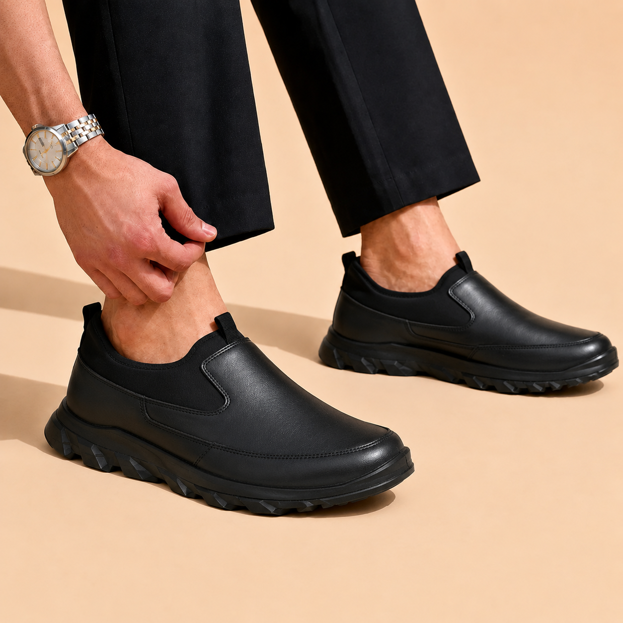 Outdoor EO-03 Men Black Shoes Ergonstyle