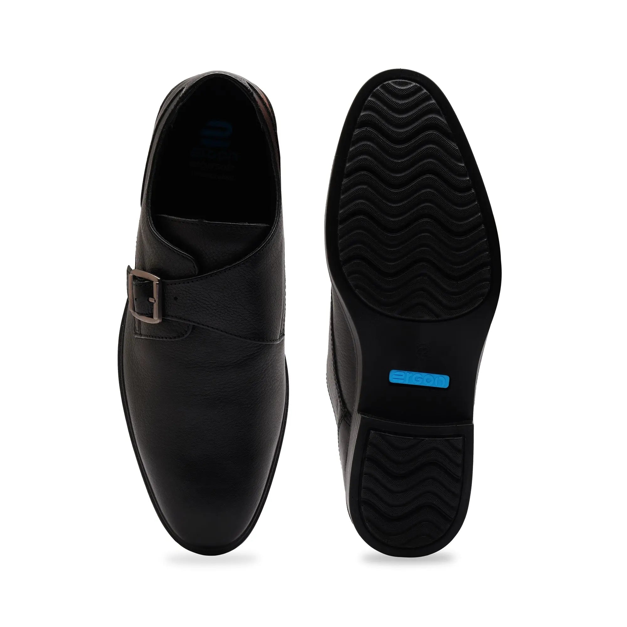 City EC-03 Monk Men's Black Casual Shoes Ergonstyle