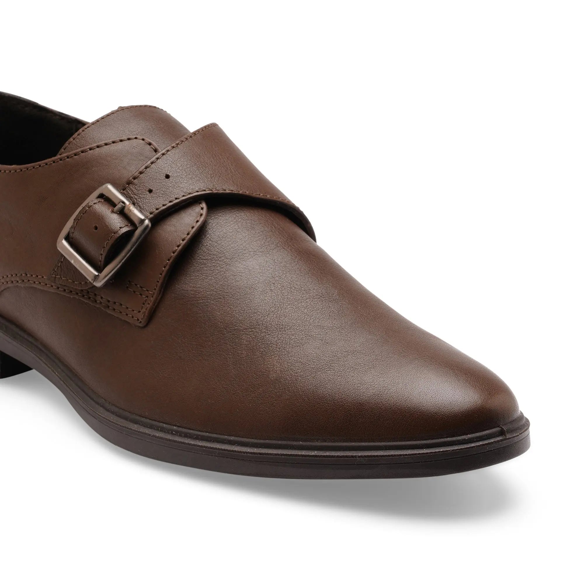 City EC-03 Monk Men's Brown Casual Shoes Ergonstyle