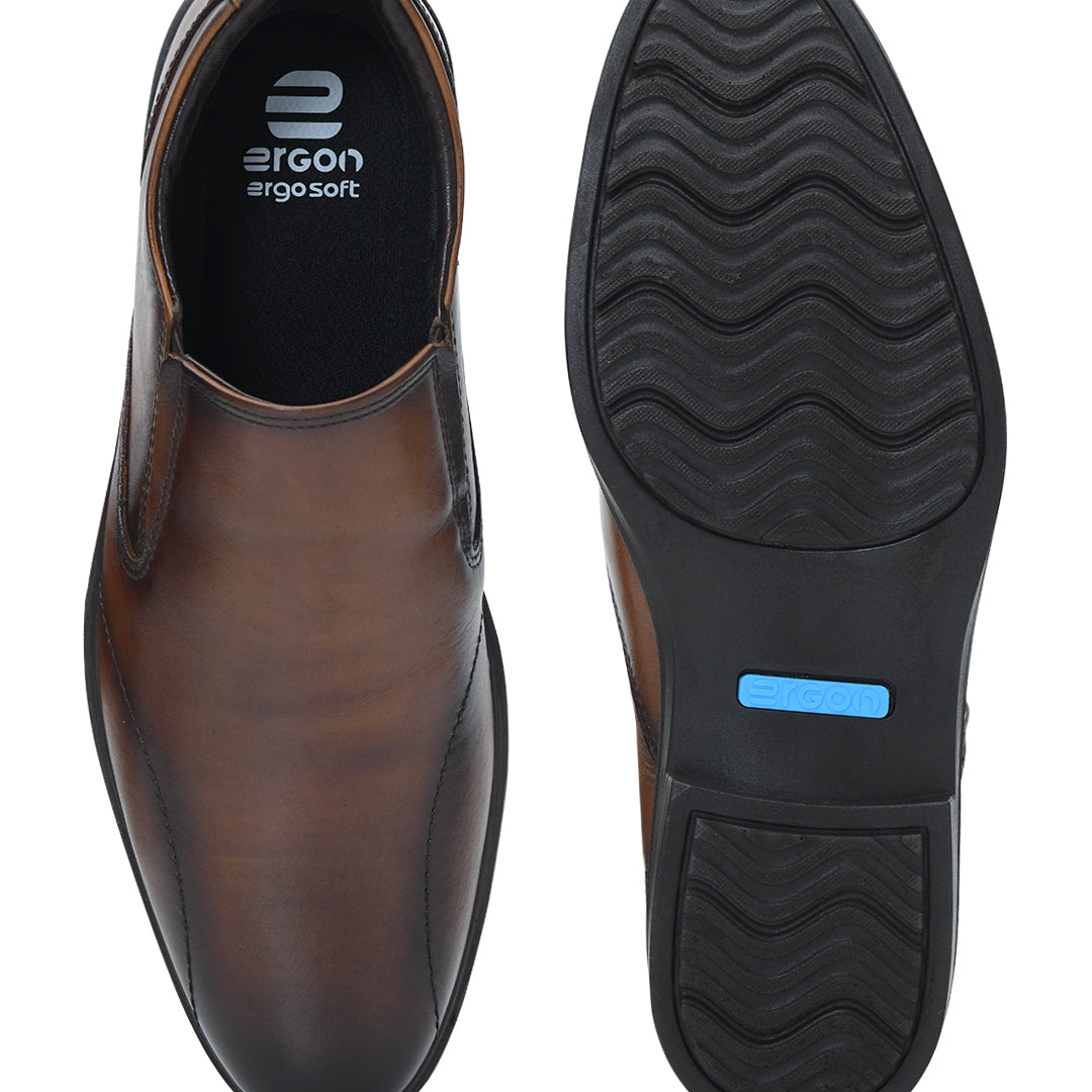 City EC-04 Slip-On Men's Brown Casual Shoes Ergonstyle