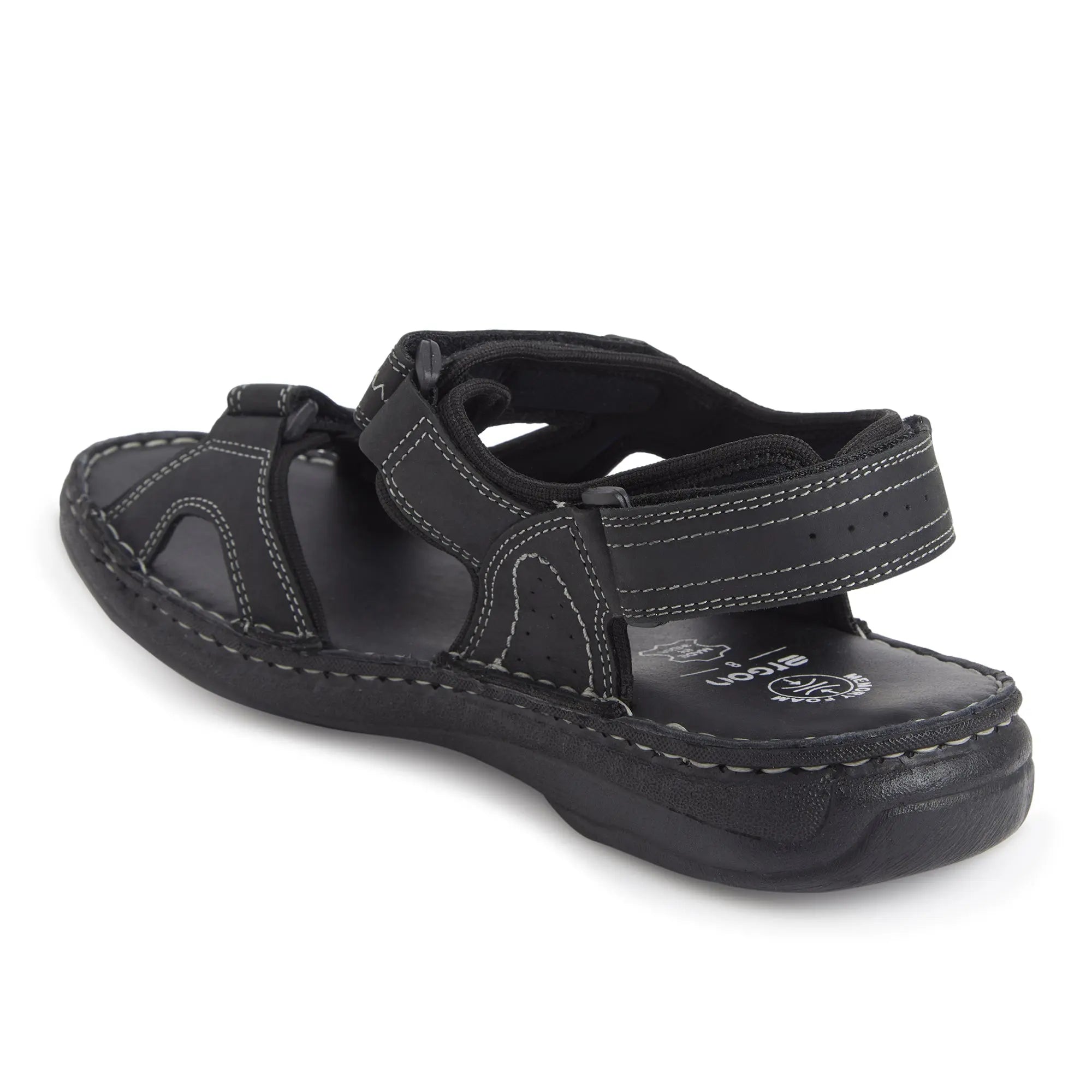 ES-04 Men Black Sandals Ergonstyle