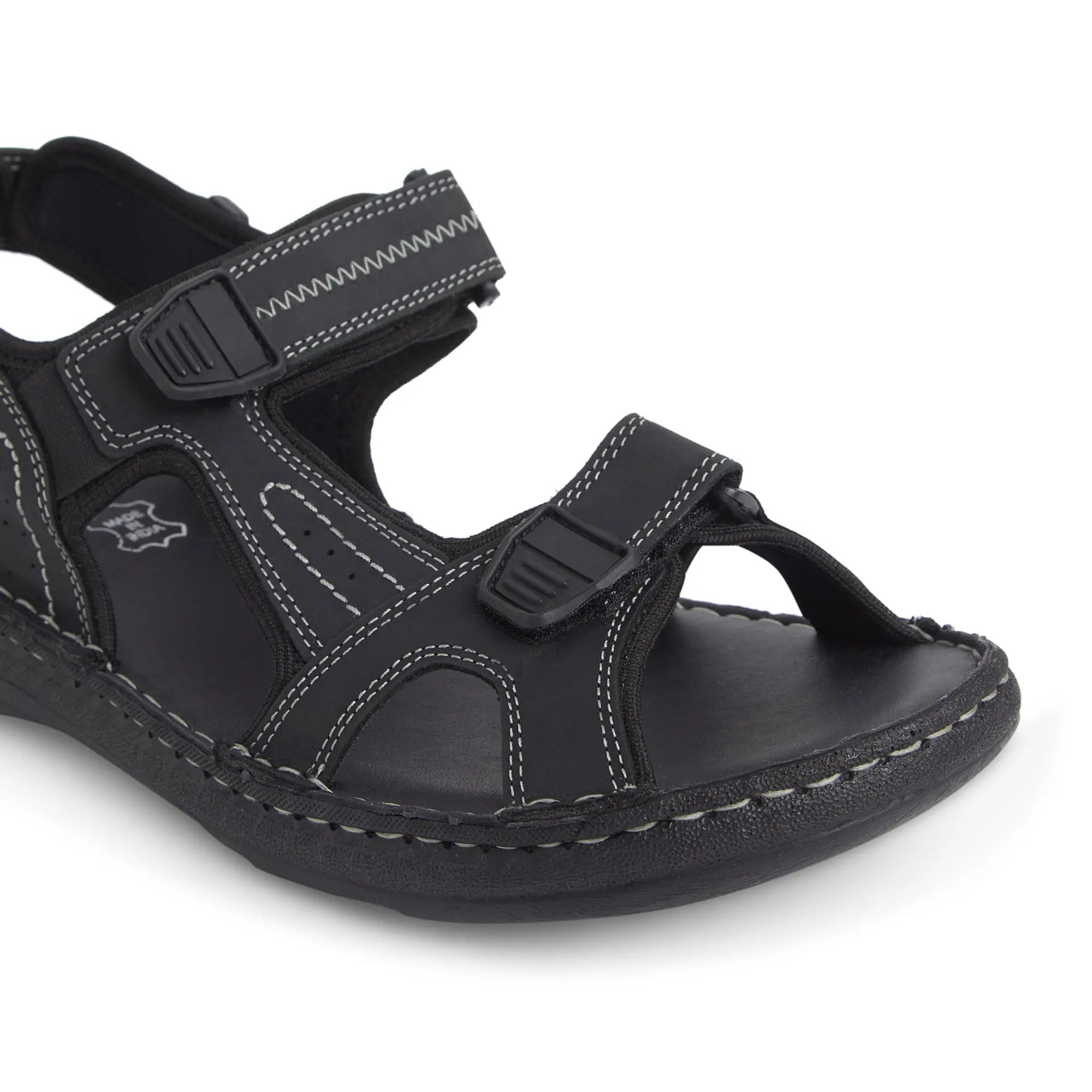 ES-04 Men Black Sandals Ergonstyle