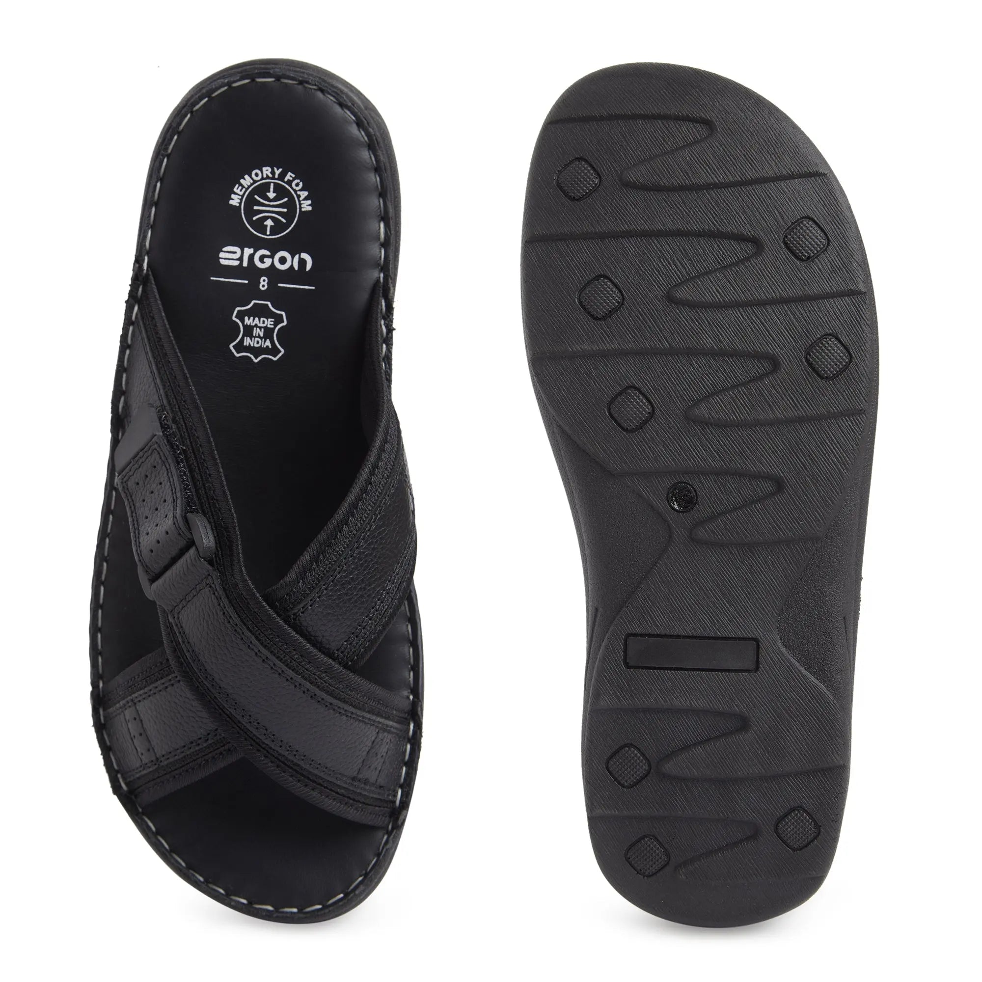 ES-05 Men Black Slippers Ergonstyle