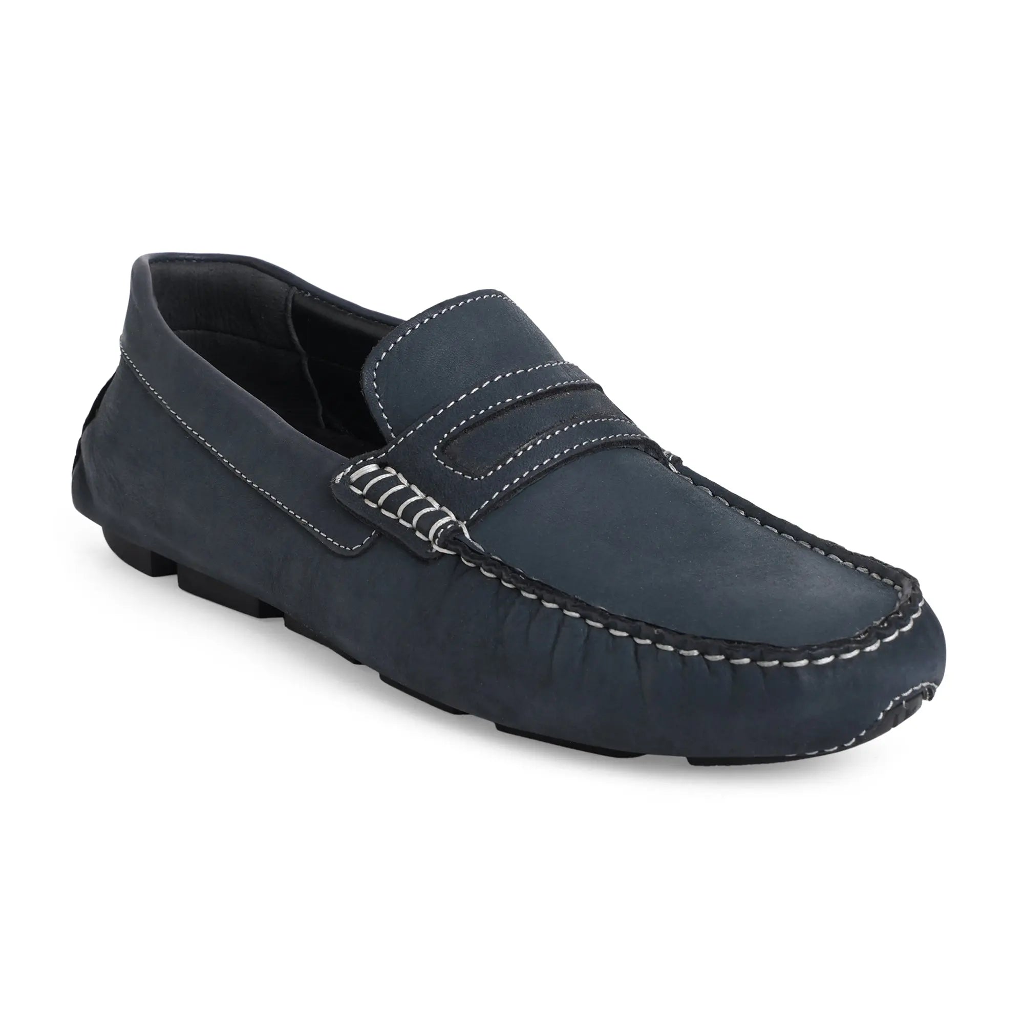 Moccasin EM-01 Men Navy Dress Casual Shoes Ergonstyle