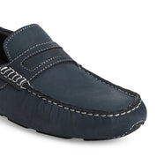 Moccasin EM-01 Men Navy Dress Casual Shoes Ergonstyle