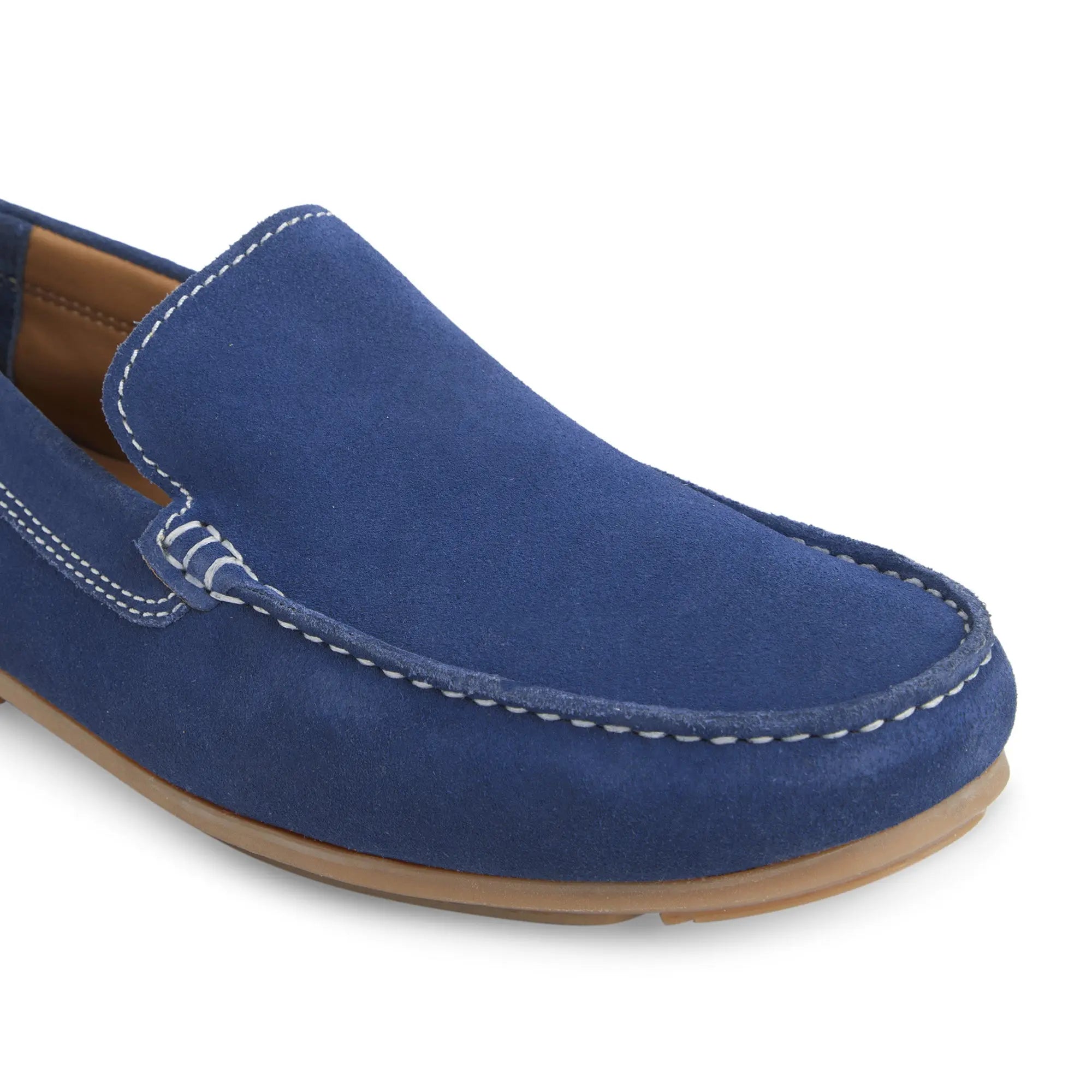 Moccasin EM-02 Men Dark Blue Dress Casual Shoes Ergonstyle