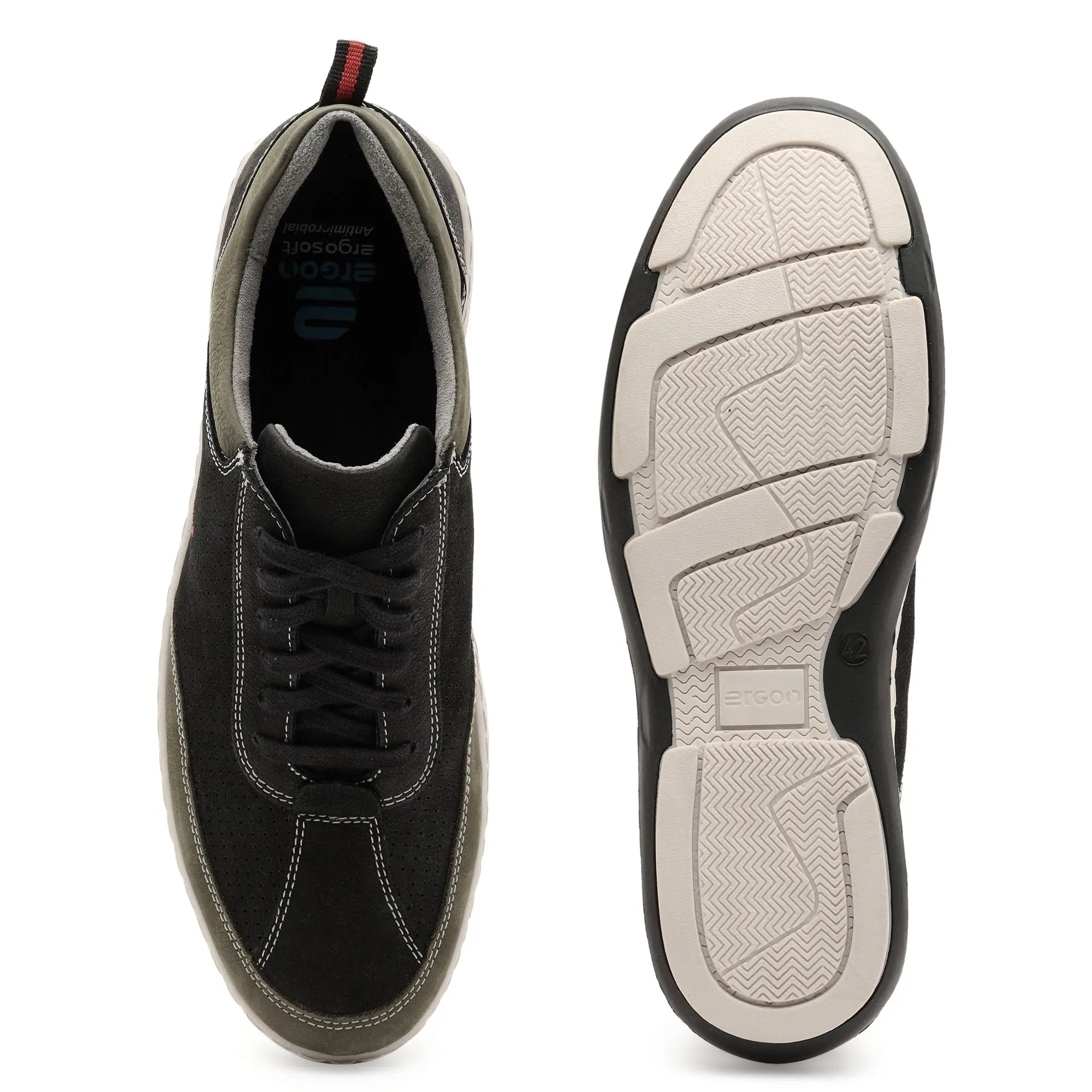 Quentin 08 Men Black and Khaki Casual Shoes Ergonstyle