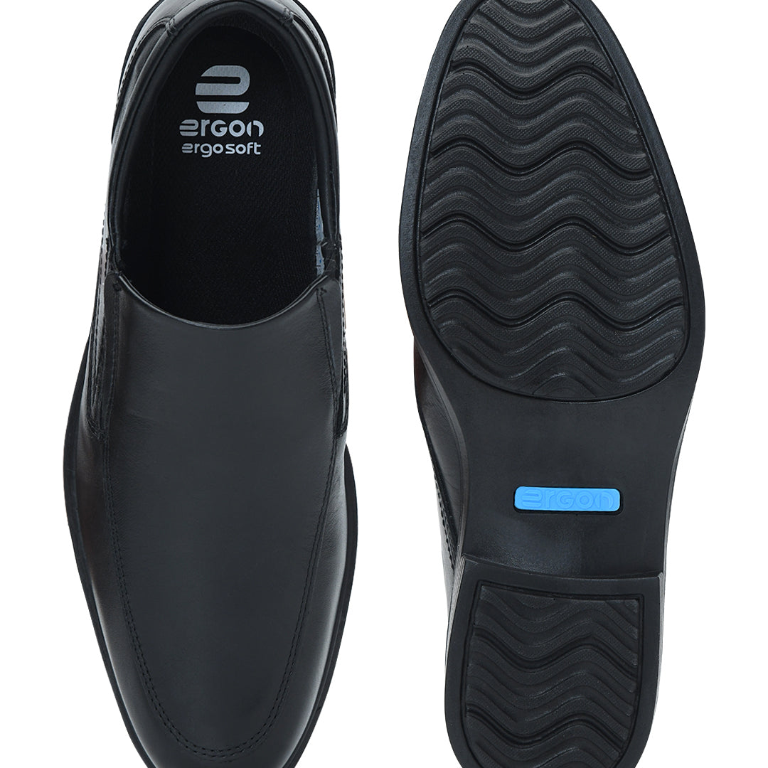 City EC-07 Slip-On Men's Black Casual Shoes Ergonstyle