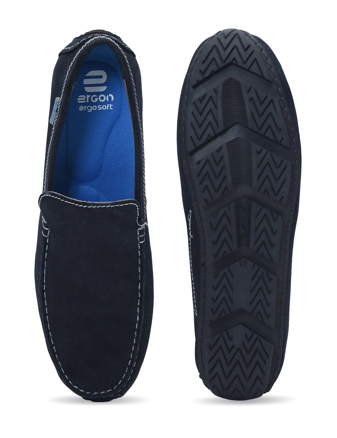 Moccasin EM-02 Men Navy Dress Casual Shoes Ergonstyle