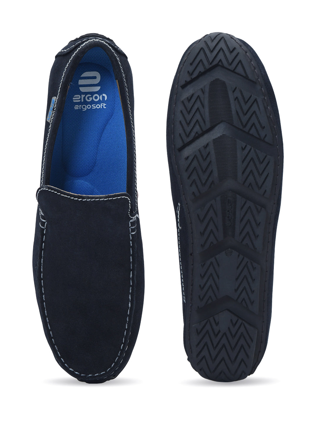 Moccasin EM-02 Men Navy Dress Casual Shoes Ergonstyle