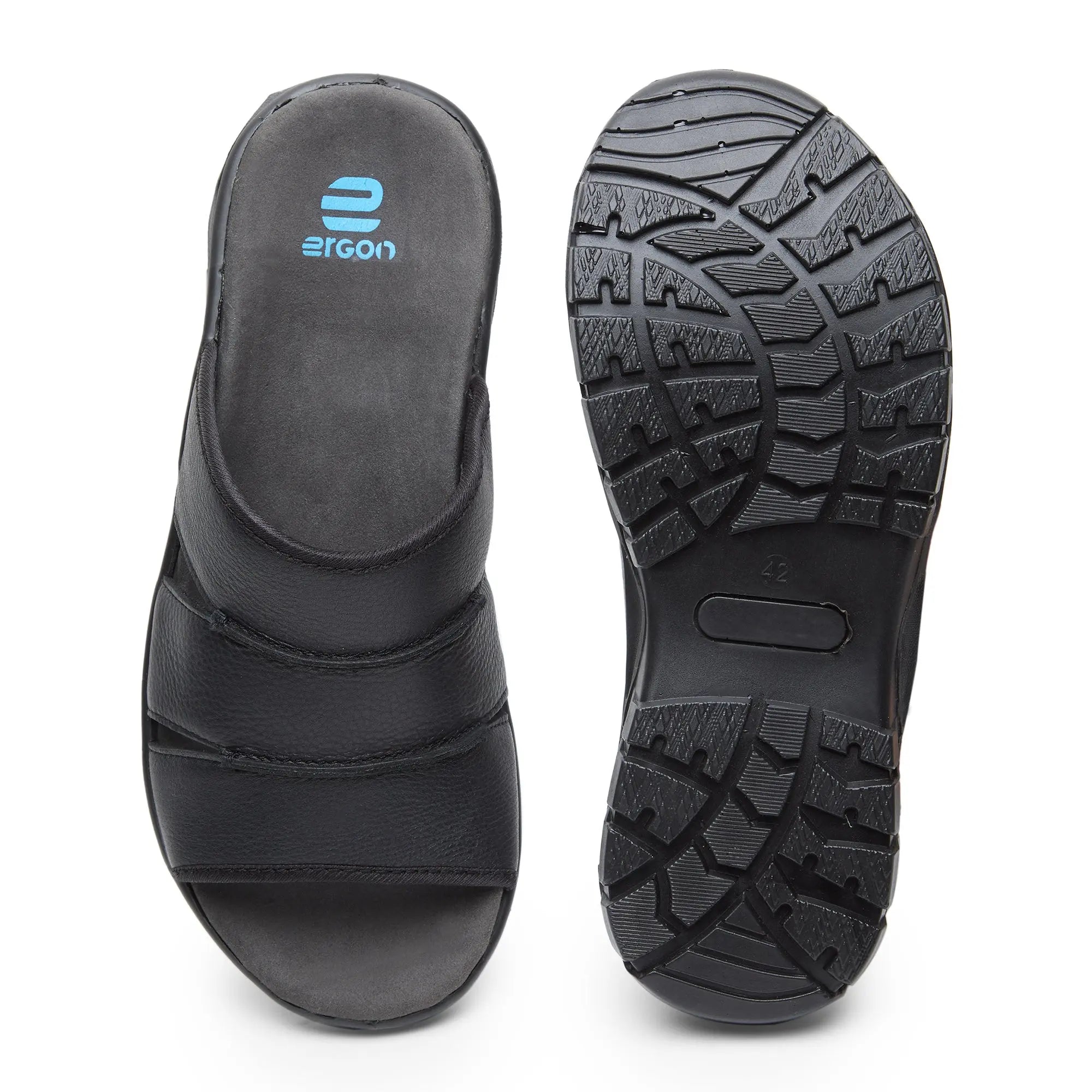 Spring Field ES-01 Men Black Slippers - Ergonstyle