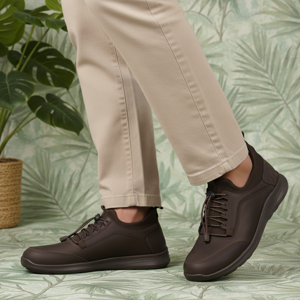 Kansas EK-04 Men Dark Brown Casual Shoes Ergonstyle